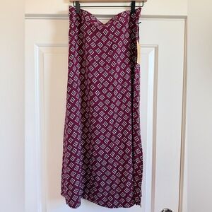 Halogen Burgundy Printed Maxi Skirt